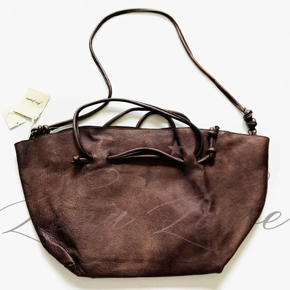 FREE PEOPLE Head Over Heels Tote / Shoulder Bag In Espresso NWT
